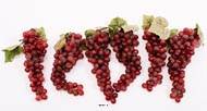Raisin Rouge artificiel 90 grains x6 en Plastique souffl L 28 cm