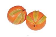 Orange artificielle gante et feuilles X 2 Plastique souffl D 175 mm