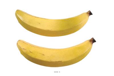 Banane artificielle géante en lot de 2 Plastique soufflé L 330x60 mm