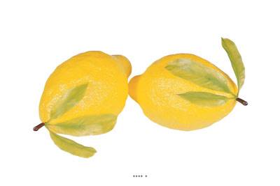 Citron jaune artificiel géant X 2 en Plastique soufflé H 260x150 mm
