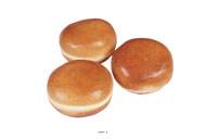 Buns pain hamburger artificiel en lot de 3 Plastique souffl L 85 mm