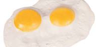 Œufs frits double artificiel X 2 en Plastique soufflé L 150x110 mm