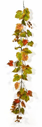 Guirlande feuilles de Vigne factice Automnale L180 cm 62 belles feuilles