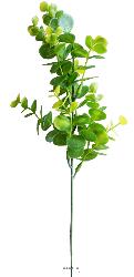 Pic Eucalyptus factice H36cm plastique extérieur 9 ramures Vert-jaune