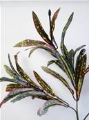 Croton artificiel branche H65cm 3 têtes 45 feuilles en tissu Automne