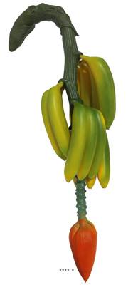 Régime de banane artificiel avec sa fleur L 66 cm