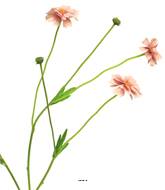 Centaurée artificielle, 3 ramures, H 64 cm Rose - BEST