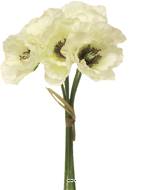 Bouquet de Pavot artificiel, H 29 cm Crème - BEST
