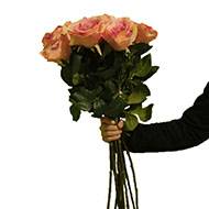 Bouquet de 11 roses artificielles parfumées Saint Valentin "Tendresse" H 75 cm