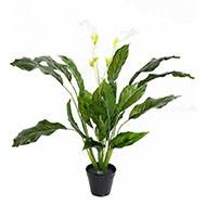 Spatiphyllum artificiel en pot anti-Uv extérieur H 90 cm 4 fleurs