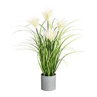 Herbe artificielle touffe en pot avec ses chatons H 50 cm