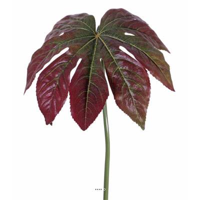Feuille de Fatsia artificielle H 86 cm Diamètre 36 cm superbe imitation Vert-rouge