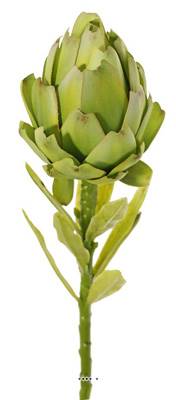 Artichaut artificiel sur tige H 38 cm Fruit D 8 cm en tissu