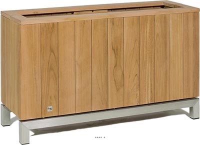 Bac en Teck massif Tecky Ext. Jardinière L 100x 35 x H 60 cm Marron