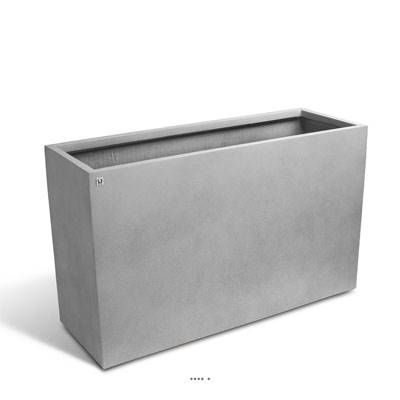 Bac fibres de verre et composite long 100 x l 35 cm H 60 cm Ext. IF claustra gris clair