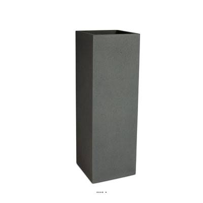 Bac polystone 40 cm x 40 cm H 120 cm Ext. carré haut gris ciment