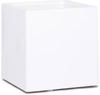 Bac fibres de verre robuste et revtement gelcoat qualit marine 60 x 60 cm H 60 cm Ext. cube blanc glossy