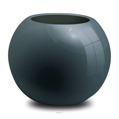 Bac fibres de verre gelcoat Ø 40 cm H 32 cm Ext. boule noir glossy