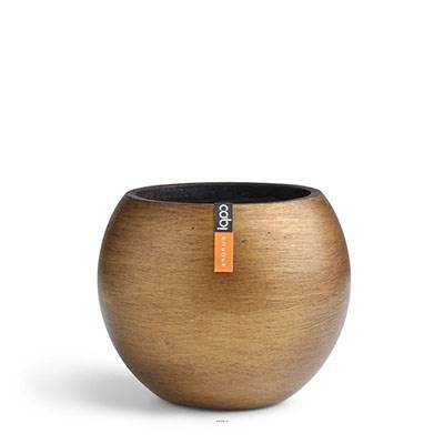 Joli pot rétro forme boule doré en matières synthétiques H 26 x D 28 cm Doré