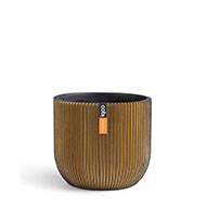Superbe pot Groove eggpot dor fibres synthtiques H 15 x D 17 cm