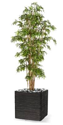 Bambou du Japon Luxe artificiel H 110 cm 1310 feuilles en pot