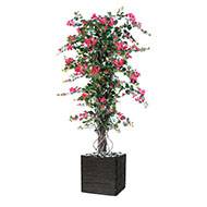 Bougainvillier artificiel en pot tronc naturel lianes H 150 cm Rose fushia