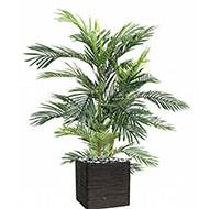 Joli palmier areca artificiel en pot multitroncs H 120 cm Vert