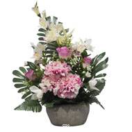 jardinièrre pot beton d'œillet,bouton de rose, Orchidée, glaieul  Rose pour la Toussaint