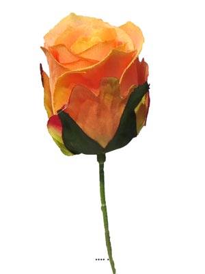 tête de rose Artificielle D 5 cm sur tige idéale mariage Rose-orange