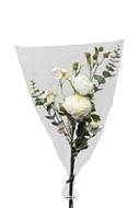 Bouquet de fleurs factices emballé haut de gamme H65cm superbe Crème