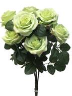 Bouquet de rose Paris artificielle, 10 têtes, H 42 cm Vert été - BEST