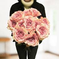 Bouquet de 11 roses artificielles parfumées Saint Valentin "Tendresse" H 75 cm