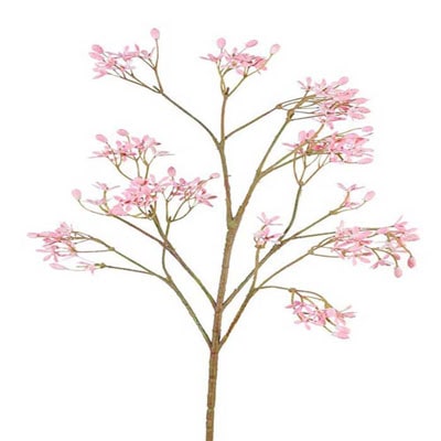 Jasmin Artificiel en piquet H 62 cm Superbe branche fleurie Rose soutenu