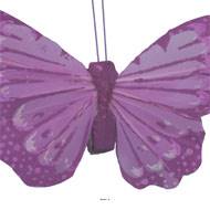 Papillon artificiel avec pince, H 8 cm, L 10 cm Mauve violet