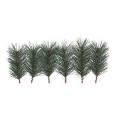 Mini Branches de sapin de noel artificiel X6 H 14 cm D 8 cm aiguilles vertes