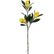 Branche de 6 citrons artificielle jaune avec feuillage H 67 cm L 22 cm