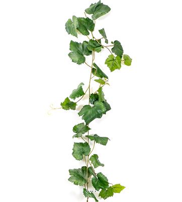 Guirlande de feuilles de vigne artificielle lg 230 cm en tissu Vert