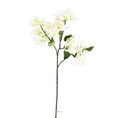 Branche de Bougainvillier artificielle H 68 cm tige armée Blanc neige