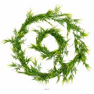 Guirlande de bambou artificiel ramifiée plastique L 188 cm 108 feuilles Vert