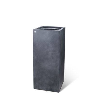 Bac fibres de verre et composite l 35 x L 35 cm H 80 cm Ext. carré haut gris anthracite