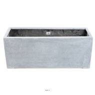 Jardinière rectangulaire en fibre de verre H 40 cm Gris ciment