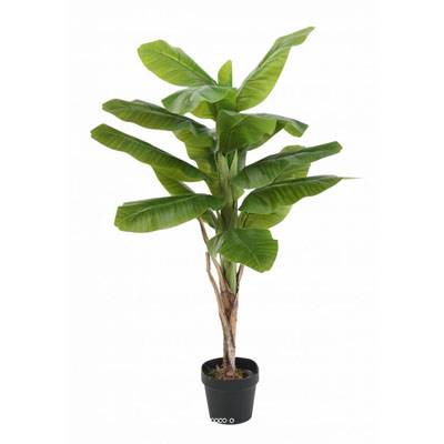 Bananier artificiel en pot Tronc naturel H 120 cm Vert