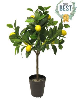 Citronnier en pot artificiel avec fruits H 70 cm 12 citrons factices