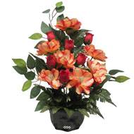 Vasque de Magnolia, bouton de rose, ficus pour la toussaint Orange