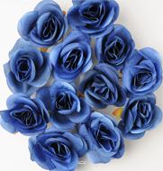 têtes de rose Artificielle X 12 Bleu D 4 50 cm pour Boule de rose