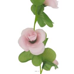 Guirlande de 45 Minis Roses artificielles Tissu L 215 cm Rose pâle