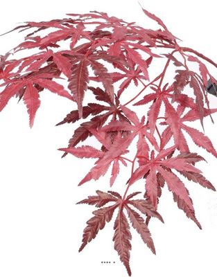 Branche Acer Erable factice 70cm 36 feuilles Bourgogne FEU RETARDANT