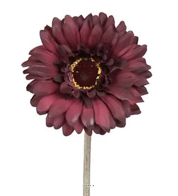 Gerbera artificiel H 55 cm D 10 cm superbe tête tissu Mauve violet