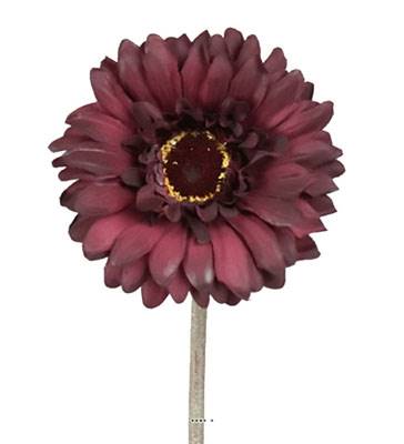 Gerbera artificiel H 55 cm D 10 cm superbe tête tissu Mauve violet