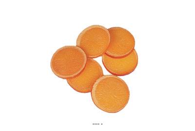 Tranche d Orange artificielle en lot de 6 en Plastique soufflé D 60 mm